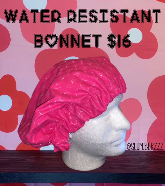 Pink Water Resistant Bonnet